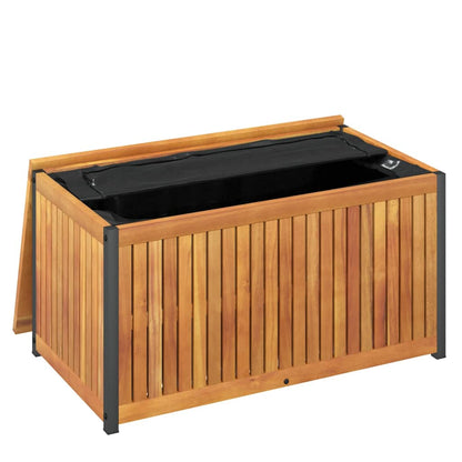 Gartenbox Massivholz Akazie Und Stahl