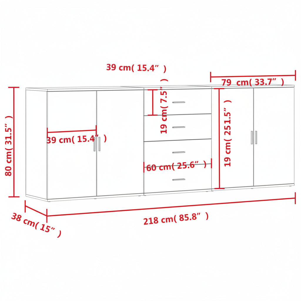 Sideboards 3 Stk. Holzwerkstoff