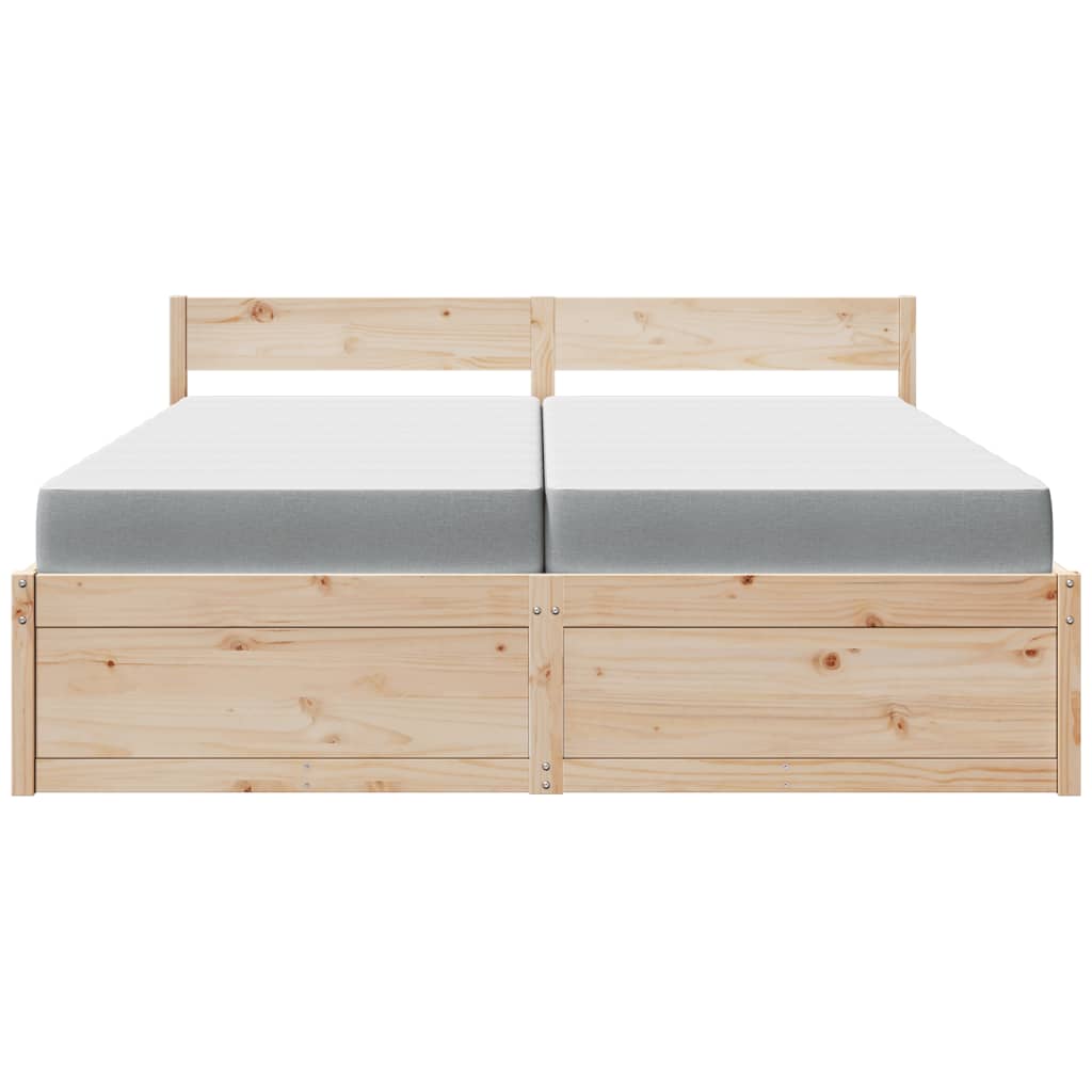 Massivholz Doppelbett mit Schubladen inkl. Matratze 200x200 cm