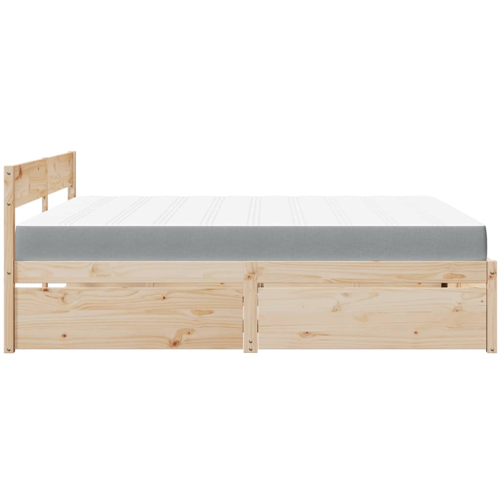 Massivholz Doppelbett mit Schubladen inkl. Matratze 200x200 cm