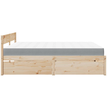 Massivholz Doppelbett mit Schubladen inkl. Matratze 200x200 cm