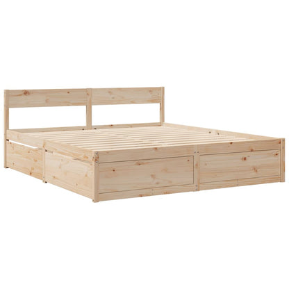 Massivholz Doppelbett mit Schubladen inkl. Matratze 200x200 cm