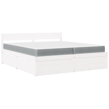 Massivholz Doppelbett mit Schubladen inkl. Matratze 200x200 cm