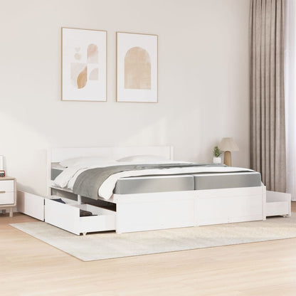 Massivholz Doppelbett mit Schubladen inkl. Matratze 200x200 cm