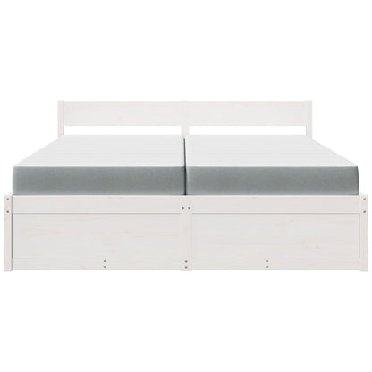 Massivholz Doppelbett mit Schubladen inkl. Matratze 200x200 cm