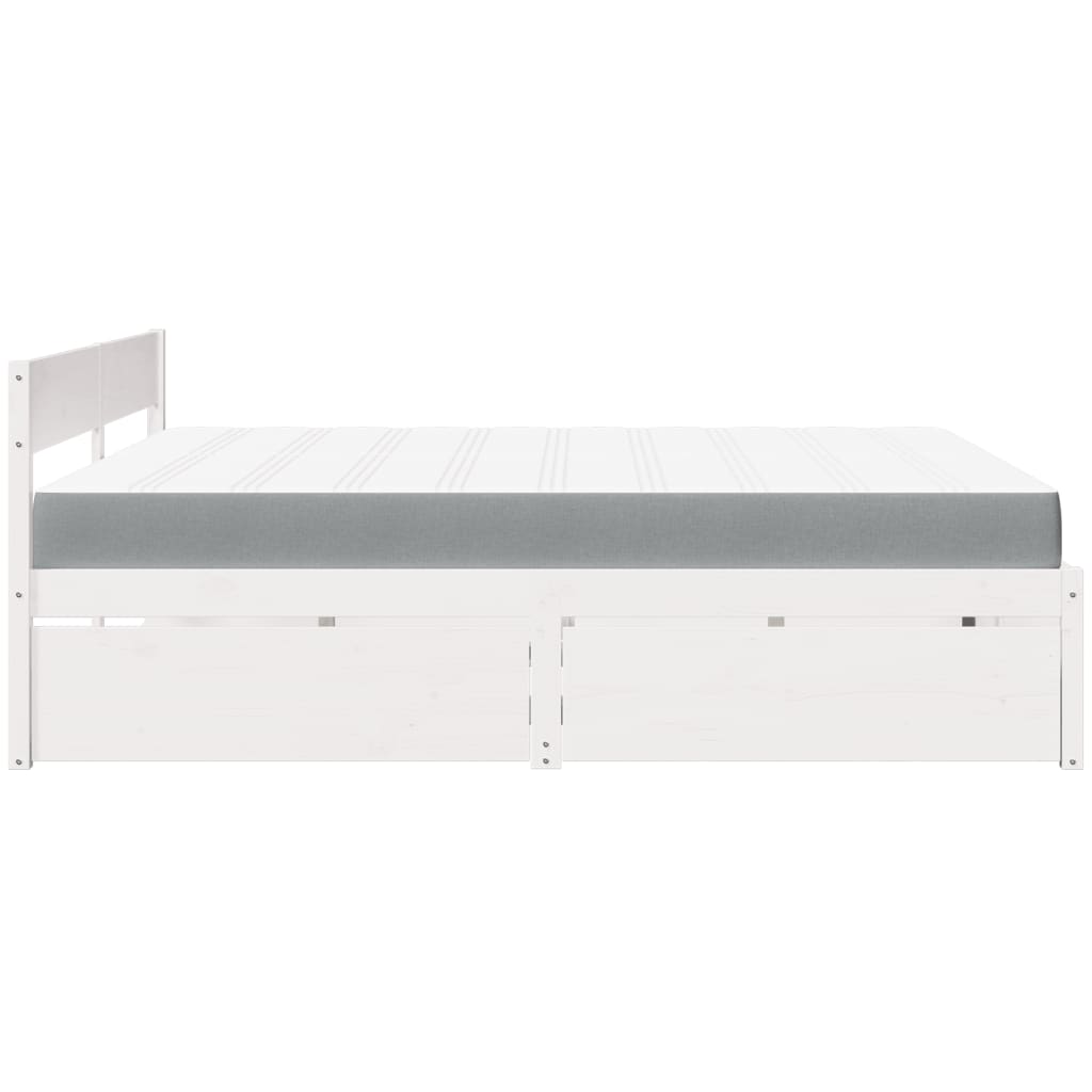 Massivholz Doppelbett mit Schubladen inkl. Matratze 200x200 cm