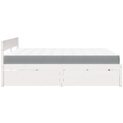 Massivholz Doppelbett mit Schubladen inkl. Matratze 200x200 cm