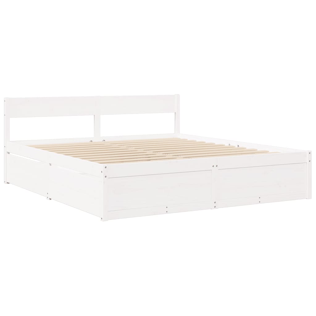 Massivholz Doppelbett mit Schubladen inkl. Matratze 200x200 cm