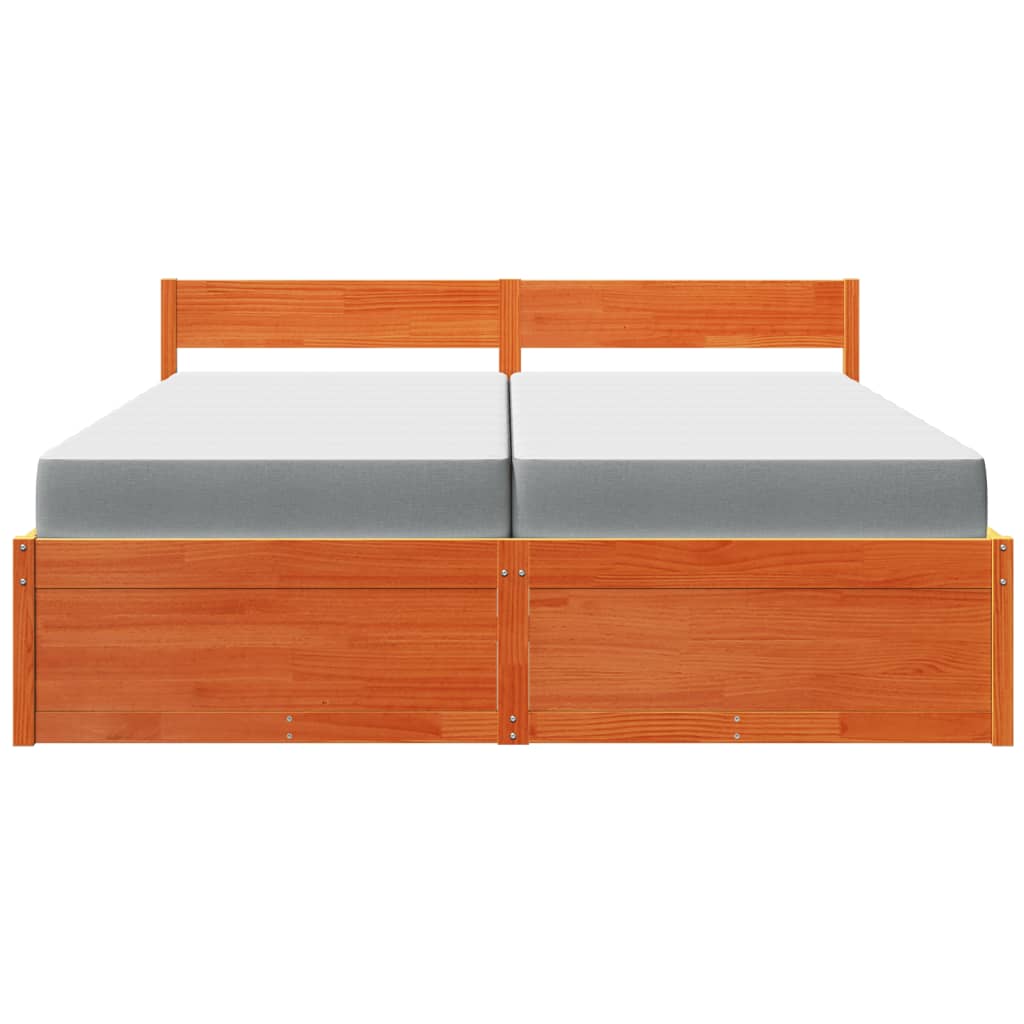 Massivholz Doppelbett mit Schubladen inkl. Matratze 200x200 cm