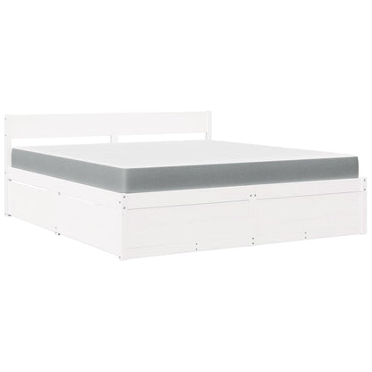 Massivholz Doppelbett mit Schubladen inkl. Matratze 180x200 cm