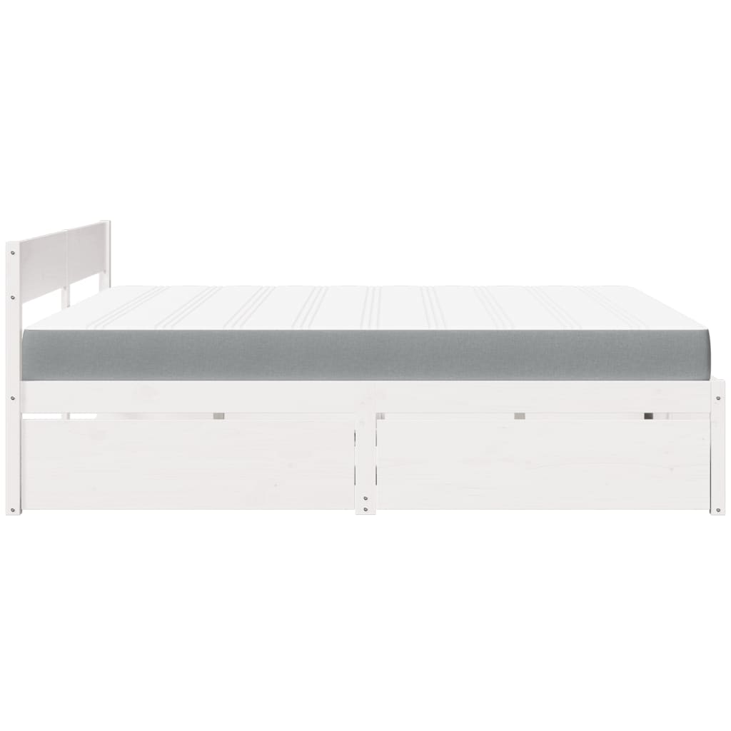 Massivholz Doppelbett mit Schubladen inkl. Matratze 180x200 cm