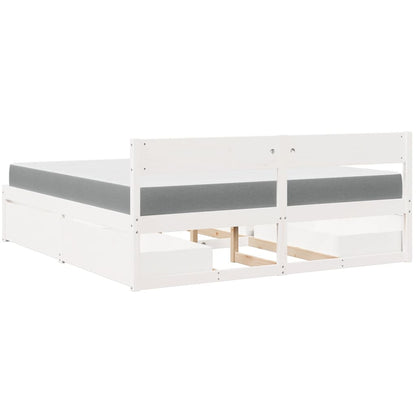 Massivholz Doppelbett mit Schubladen inkl. Matratze 180x200 cm