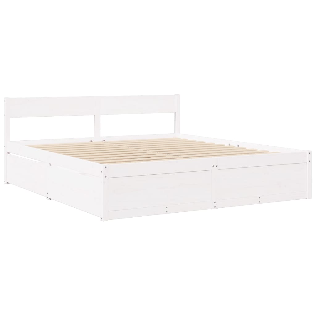 Massivholz Doppelbett mit Schubladen inkl. Matratze 180x200 cm