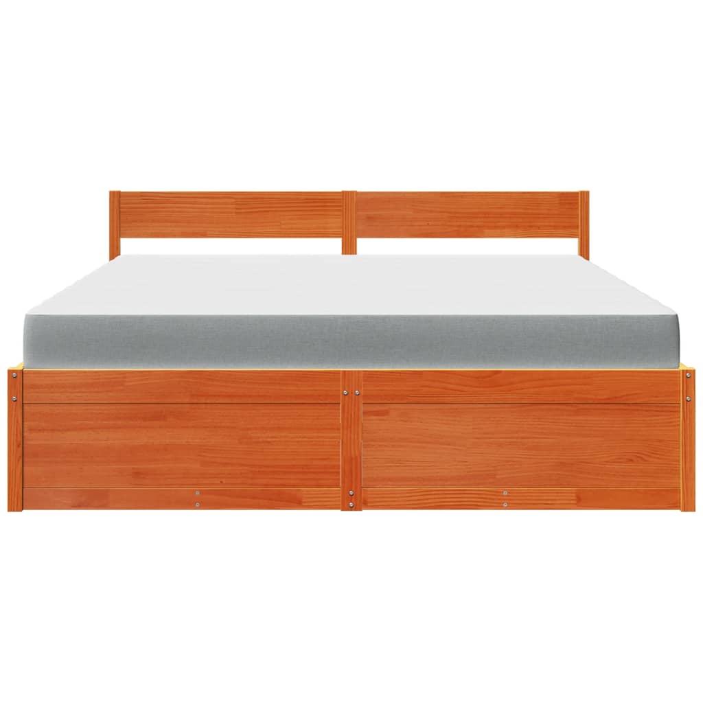 Massivholz Doppelbett mit Schubladen inkl. Matratze 180x200 cm
