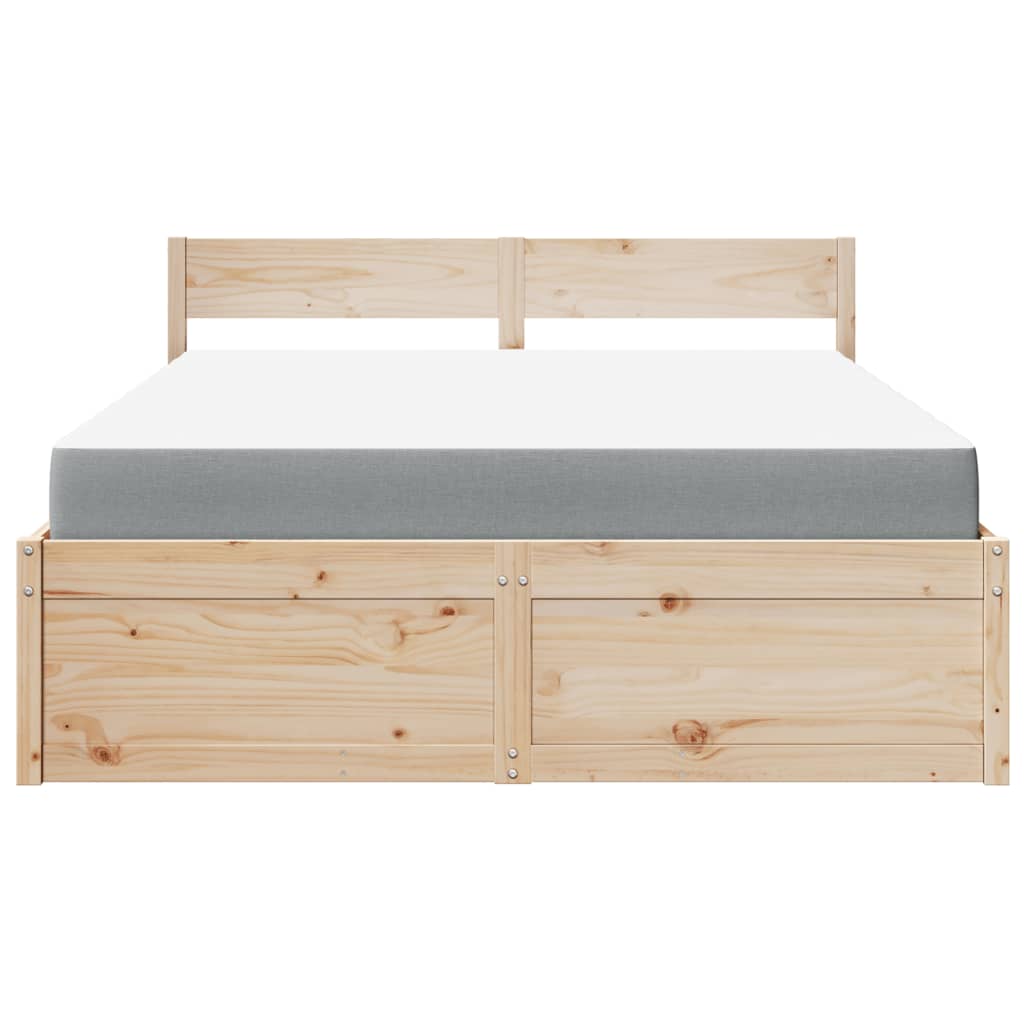 Massivholz Doppelbett mit Schubladen inkl. Matratze 160x200 cm
