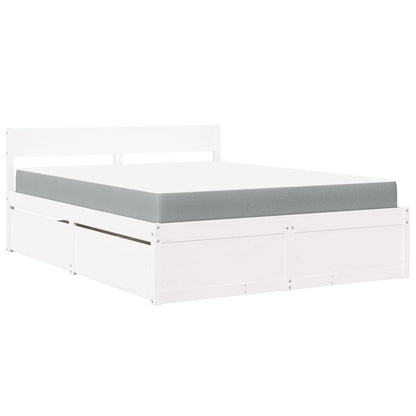 Massivholz Doppelbett mit Schubladen inkl. Matratze 160x200 cm