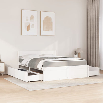 Massivholz Doppelbett mit Schubladen inkl. Matratze 160x200 cm