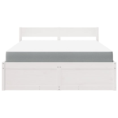 Massivholz Doppelbett mit Schubladen inkl. Matratze 160x200 cm