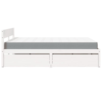 Massivholz Doppelbett mit Schubladen inkl. Matratze 160x200 cm