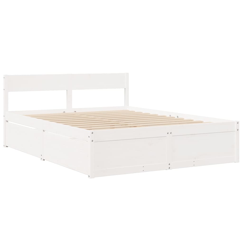 Massivholz Doppelbett mit Schubladen inkl. Matratze 160x200 cm