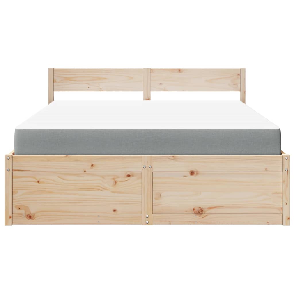Massivholz Doppelbett mit Schubladen inkl. Matratze 140x200 cm