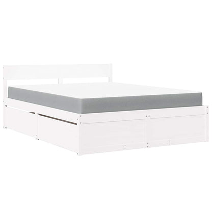 Massivholz Doppelbett mit Schubladen inkl. Matratze 140x200 cm