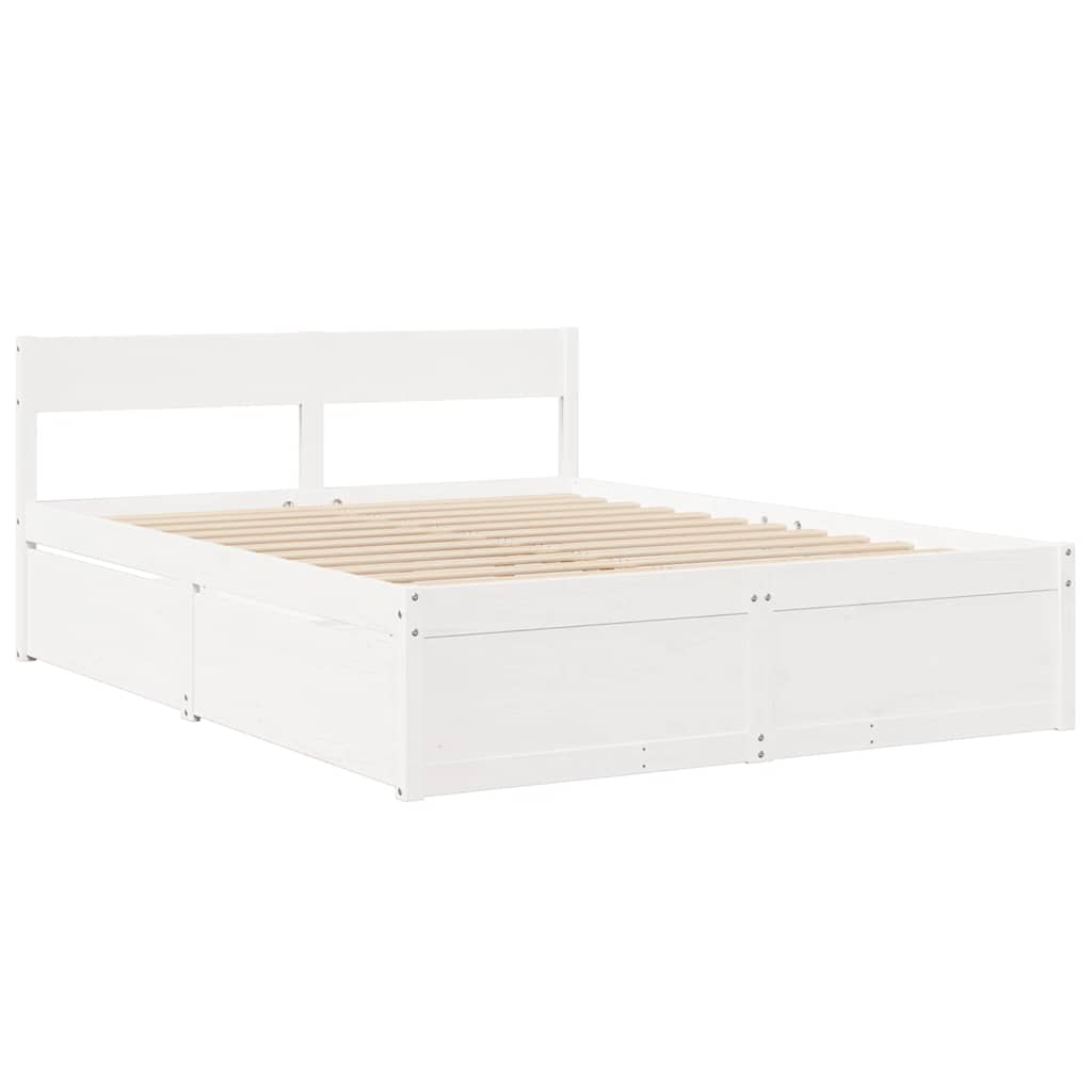 Massivholz Doppelbett mit Schubladen inkl. Matratze 140x200 cm