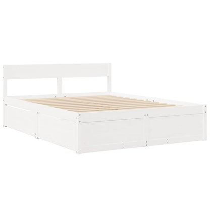 Massivholz Doppelbett mit Schubladen inkl. Matratze 140x200 cm
