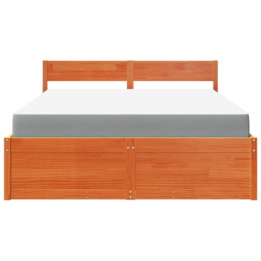 Massivholz Doppelbett mit Schubladen inkl. Matratze 140x200 cm