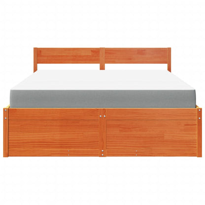 Massivholz Doppelbett mit Schubladen inkl. Matratze 140x200 cm