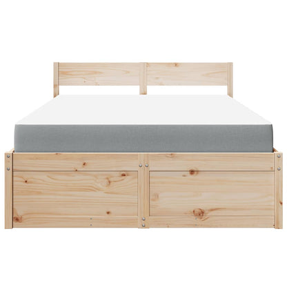 Massivholz Einzelbett mit Schubladen inkl. Matratze 120x200 cm