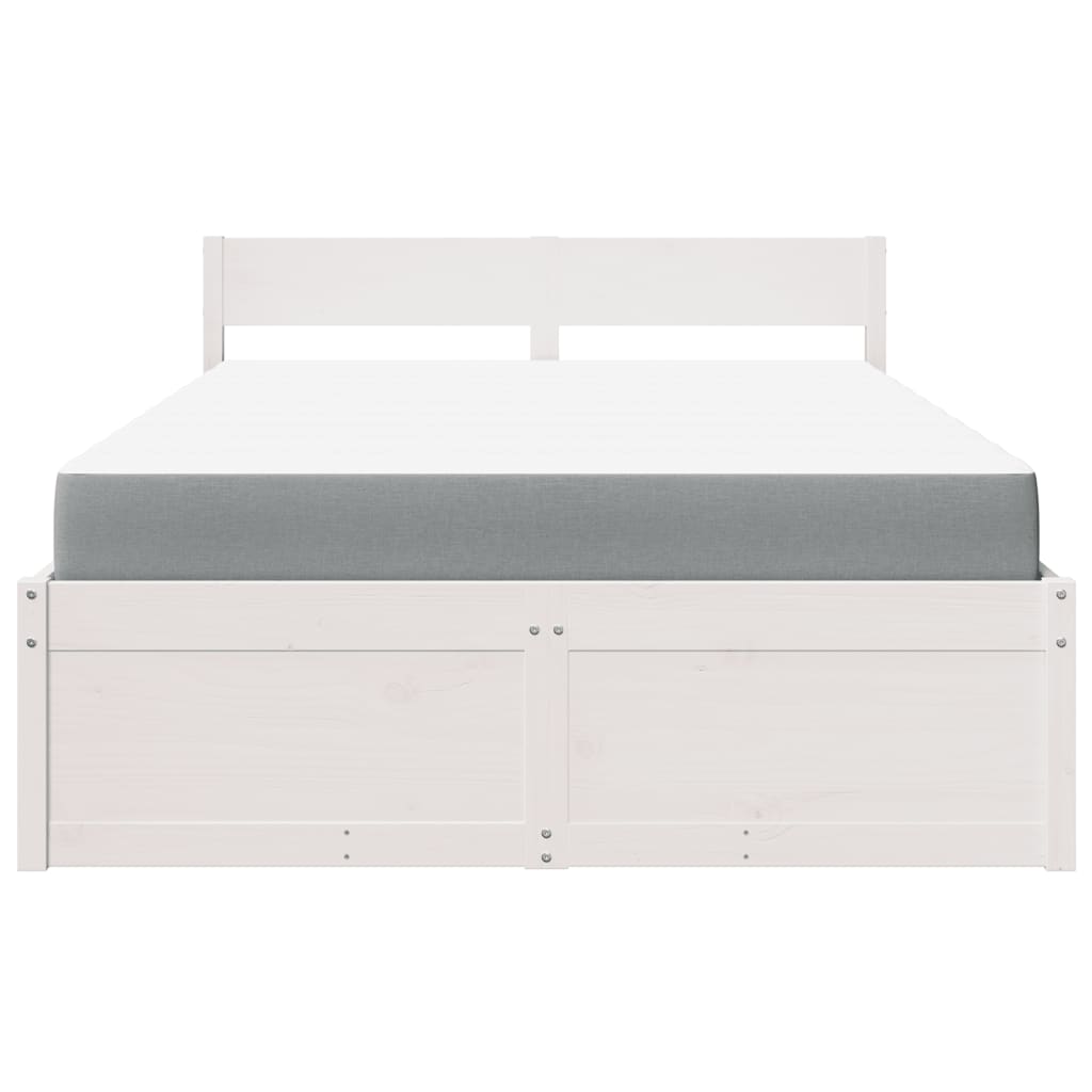 Massivholz Einzelbett mit Schubladen inkl. Matratze 120x200 cm