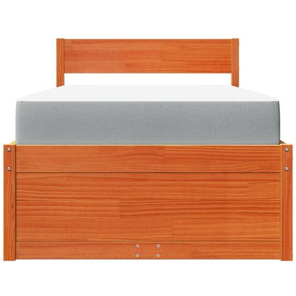 Massivholz Einzelbett mit Schubladen inkl. Matratze 100x200 cm