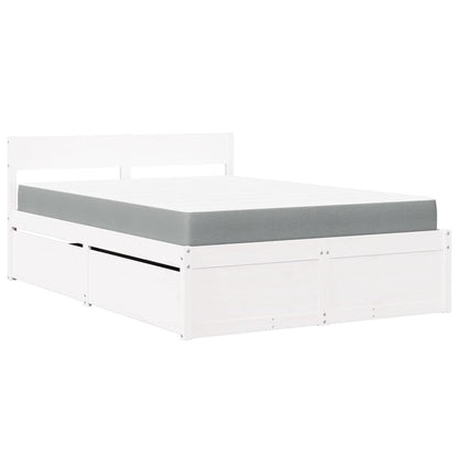 Massivholz Doppelbett mit Schubladen inkl. Matratze 140x190 cm