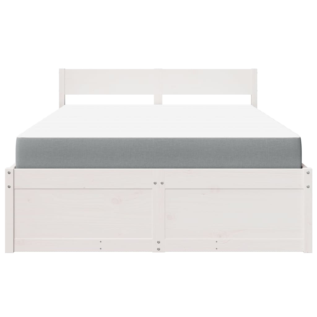 Massivholz Doppelbett mit Schubladen inkl. Matratze 140x190 cm