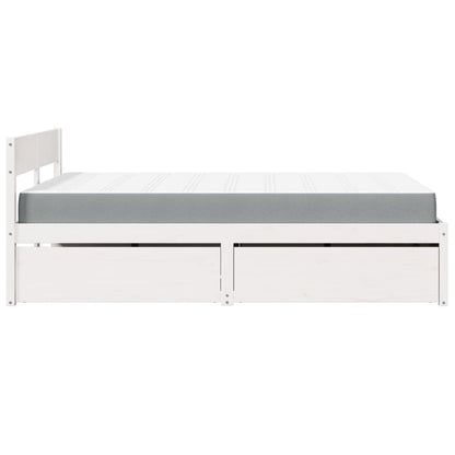 Massivholz Doppelbett mit Schubladen inkl. Matratze 140x190 cm