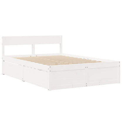 Massivholz Doppelbett mit Schubladen inkl. Matratze 140x190 cm