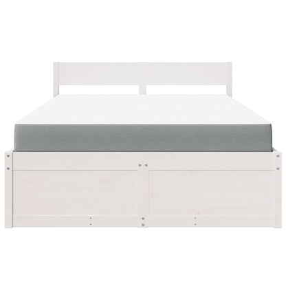 Massivholz Einzelbett mit Schubladen inkl. Matratze 120x190 cm
