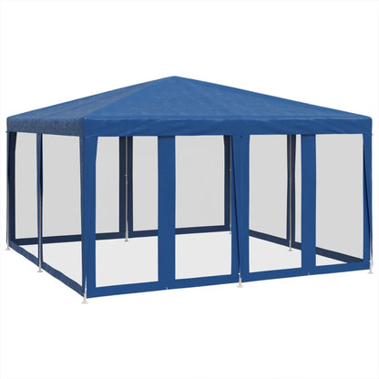 Partyzelt mit 8 Mesh-Seitenteilen Weiß 4x4 m HDPE
