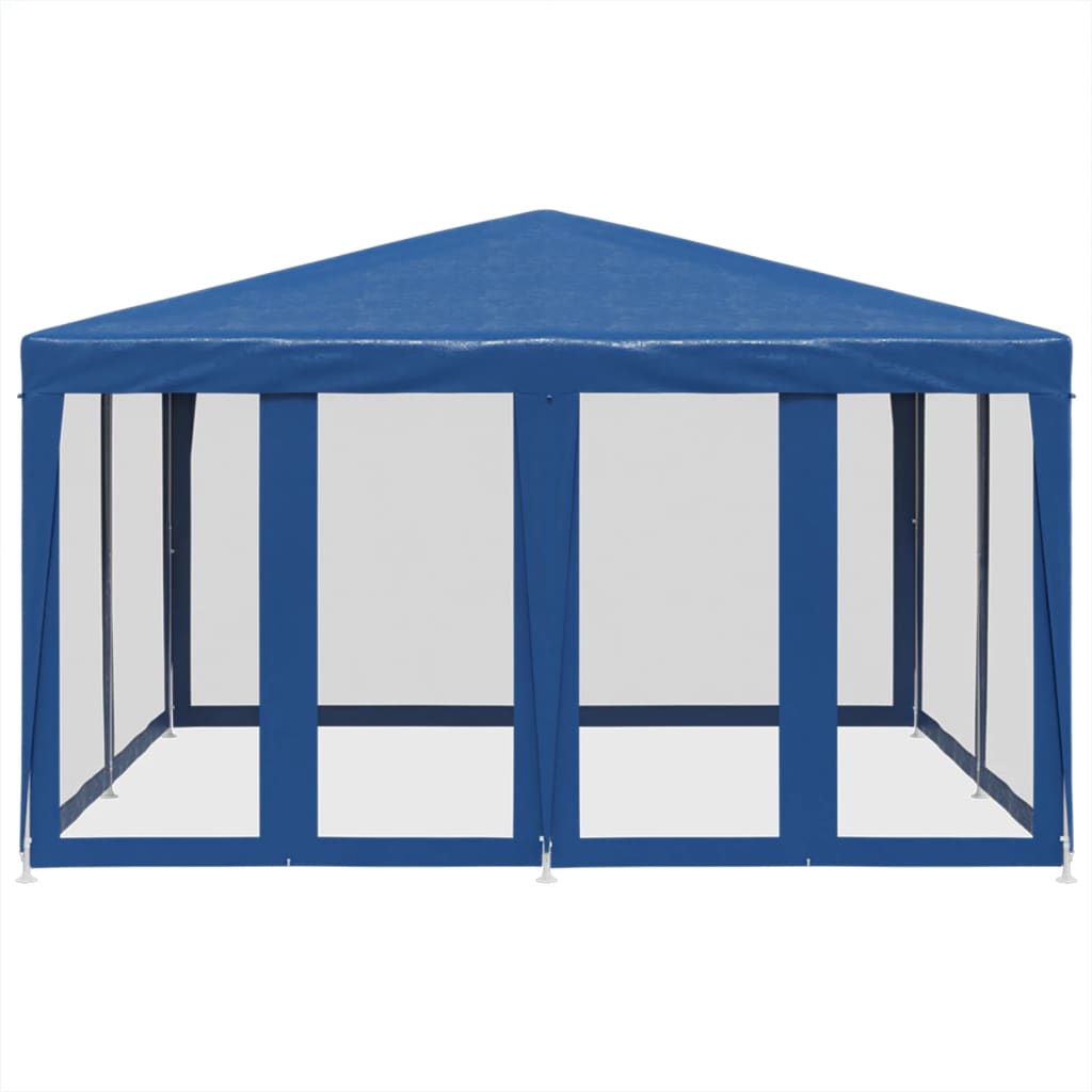 Partyzelt mit 8 Mesh-Seitenteilen Weiß 4x4 m HDPE