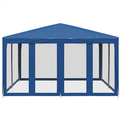 Partyzelt mit 8 Mesh-Seitenteilen Weiß 4x4 m HDPE
