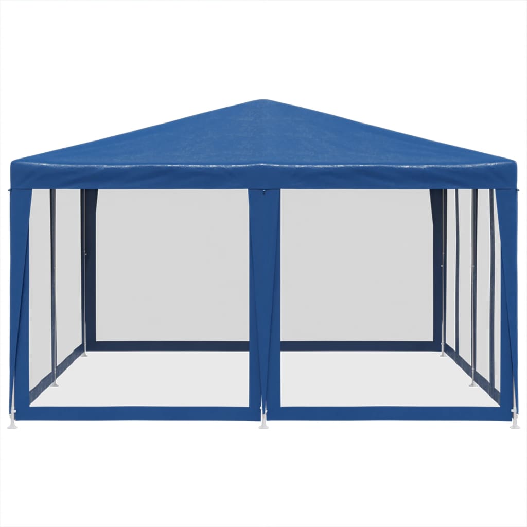 Partyzelt mit 8 Mesh-Seitenteilen Weiß 4x4 m HDPE