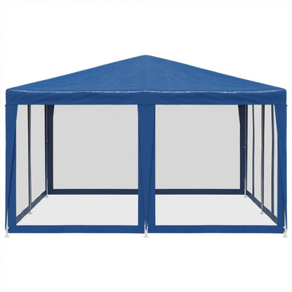 Partyzelt mit 8 Mesh-Seitenteilen Weiß 4x4 m HDPE