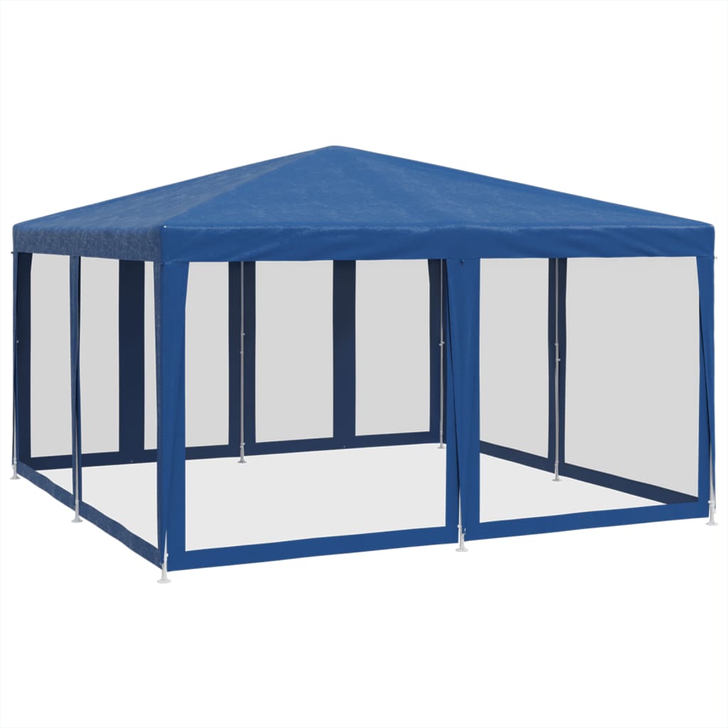 Partyzelt mit 8 Mesh-Seitenteilen Weiß 4x4 m HDPE