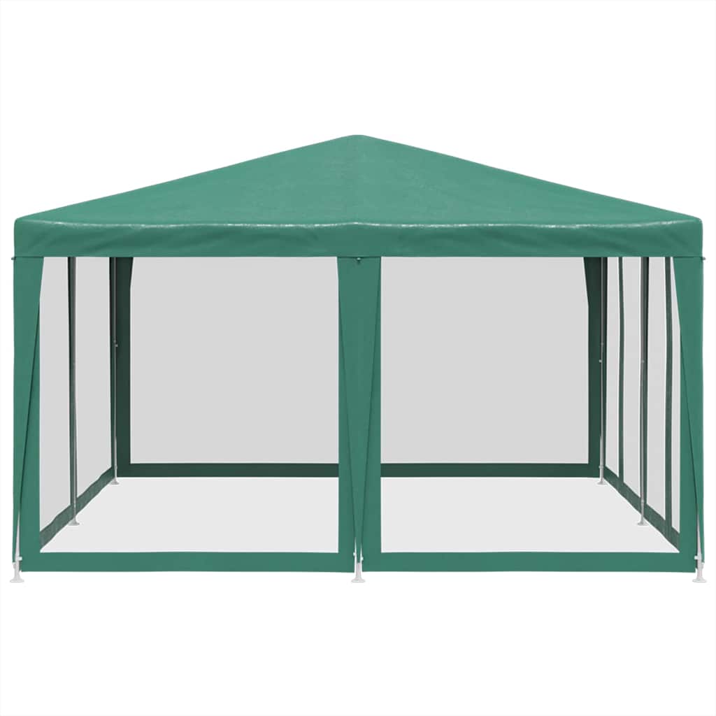Partyzelt mit 8 Mesh-Seitenteilen Weiß 4x4 m HDPE