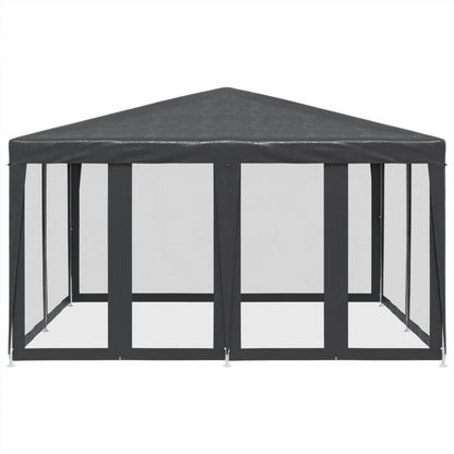 Partyzelt mit 8 Mesh-Seitenteilen Weiß 4x4 m HDPE