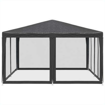 Partyzelt mit 8 Mesh-Seitenteilen Weiß 4x4 m HDPE