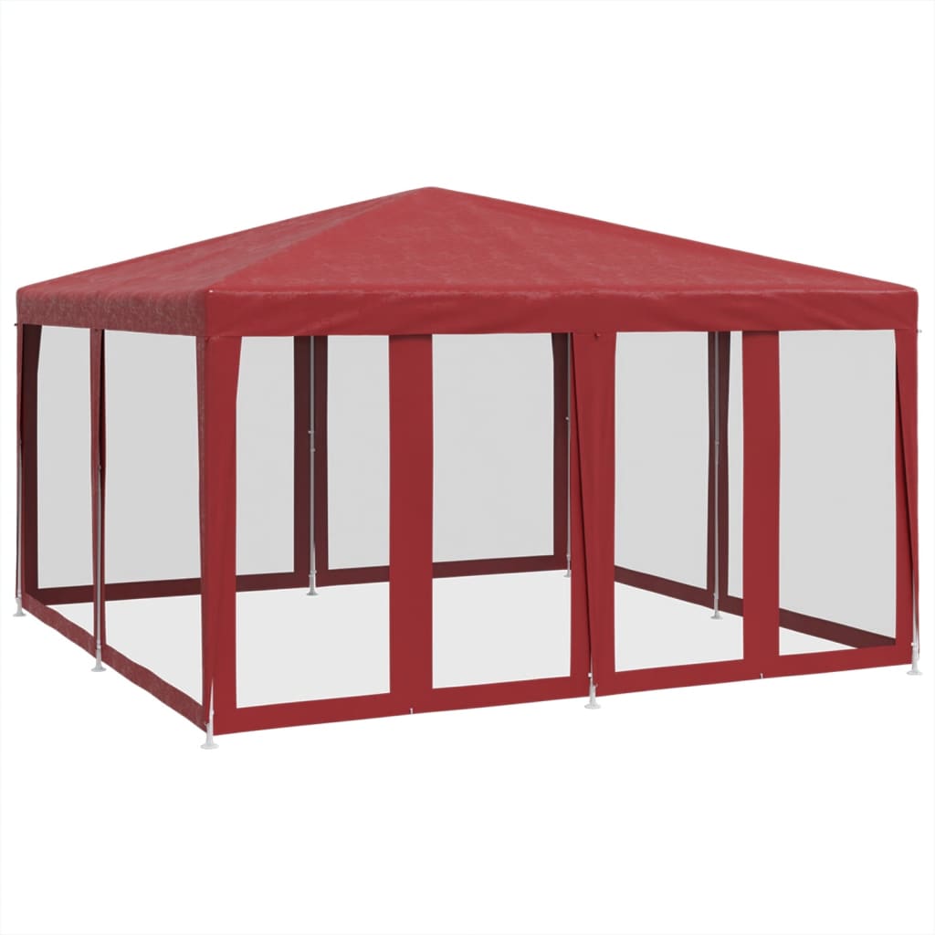 Partyzelt mit 8 Mesh-Seitenteilen Weiß 4x4 m HDPE