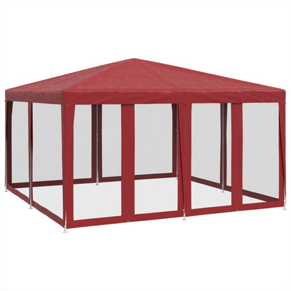 Partyzelt mit 8 Mesh-Seitenteilen Weiß 4x4 m HDPE