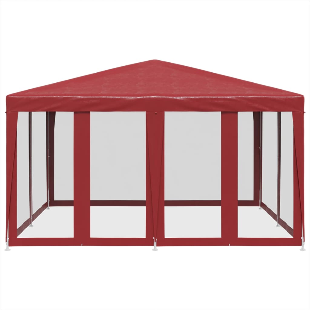 Partyzelt mit 8 Mesh-Seitenteilen Weiß 4x4 m HDPE